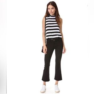 FLAWLESS Black 'The Olivia' Mid-Rise Cropped Flare Jeans